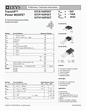 DataSheet IXTH140P05T pdf